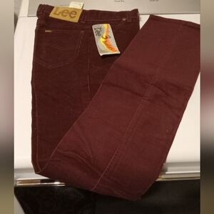 Vintage Lee Women's/junior Burgundy Corduroy Jeans Size 3